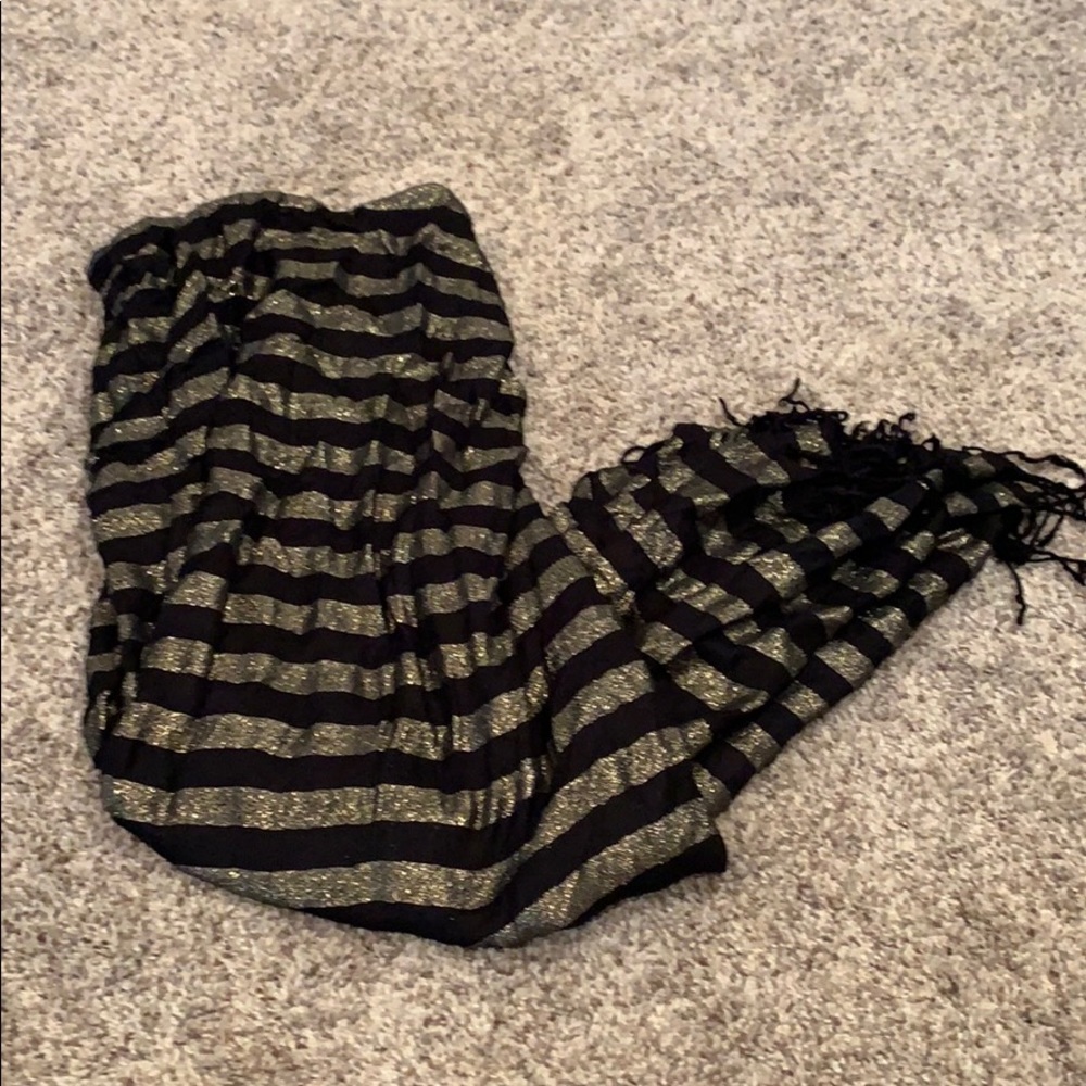 Black and shimmery gold scarf